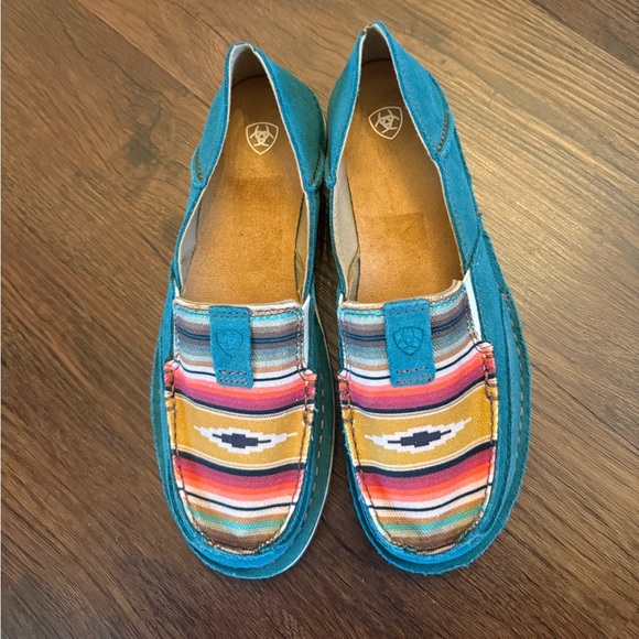 Ariat Women’s Cruiser Teal Suede Serape Southwestern Casual Shoes Size 9 - Picture 2 of 9